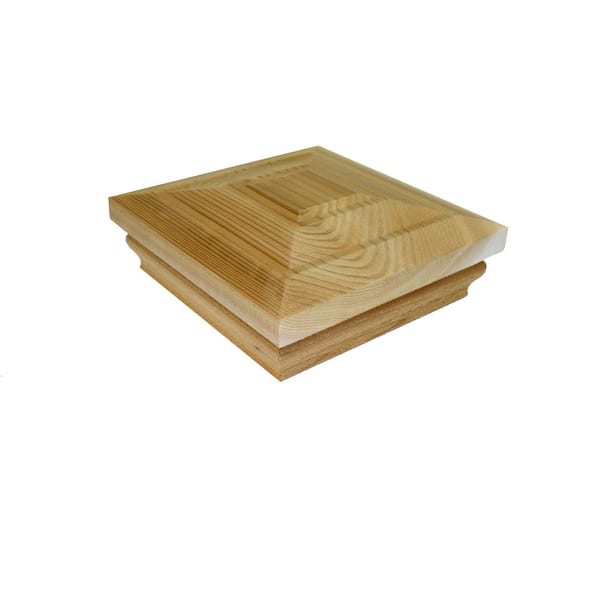 4 in. x 4 in. Step-In Pyramid Cedar Post Cap
