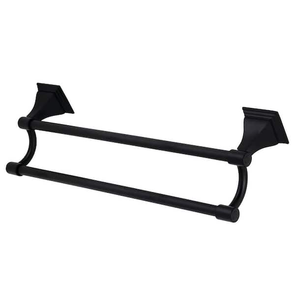 Monarch 18 in. Wall Mount Dual Towel Bar in Matte Black
