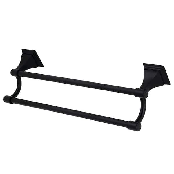 Kingston Brass Monarch 18 in. Wall Mount Dual Towel Bar in Matte Black