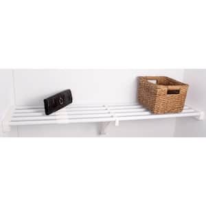 Expandable Closet Shelf (No Hanging Rod) 17.5 in.- 27 in. White Mounts Between 2 Side Walls (No End Brackets)