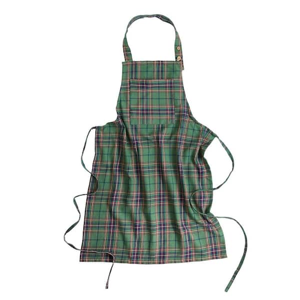 April Cornell Balsam Green Plaid Cotton Apron