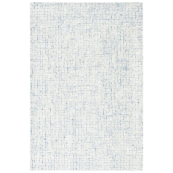 SAFAVIEH Abstract Ivory/Blue Doormat 3 ft. x 5 ft. Geometric Gradient Area Rug