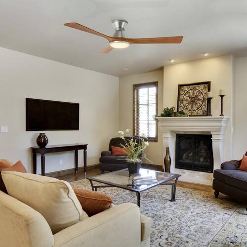 Varennes 52 in. Color Changing Integrated LED Indoor Nickel 10-Speed DC Ceiling Fan with Light Kit and Remote Control CARRO Ceiling Fans With Lights