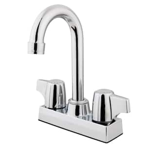 Vista 2-Handle Deck Mount Bar Prep Faucets in Polished Chrome