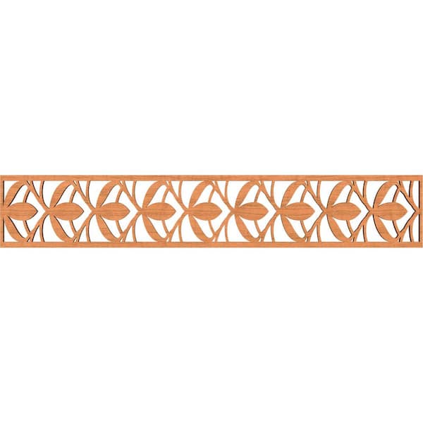 Ekena Millwork Salem Fretwork 0.375 in. D x 46.625 in. W x 8 in. L Cherry Wood Panel Moulding