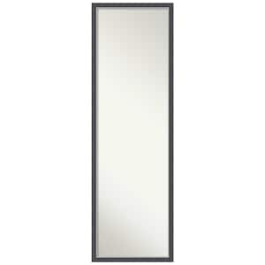 Eva 15.75 in. x 49.75 in. Modern Rectangle Thin Framed Black Silver On the Door Mirror