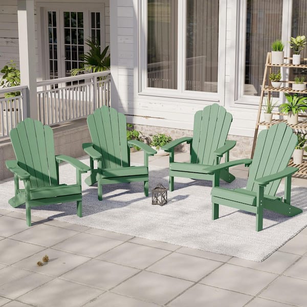 Dark Green Weather Resistant Dark Green Plastic Adirondack Chair (Set of 4)