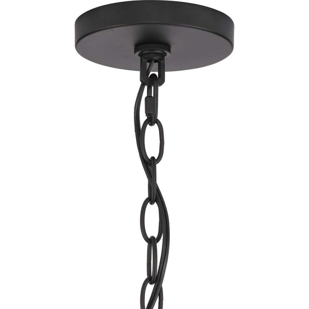 Matte Black Modern Candle 5-Light Chandelier