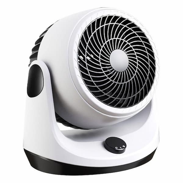 6.8 in. Table Desktop Fan Air Circulator Office Desk Fan with 2 Speeds 270° Adjustable Head USB Plug Play in White