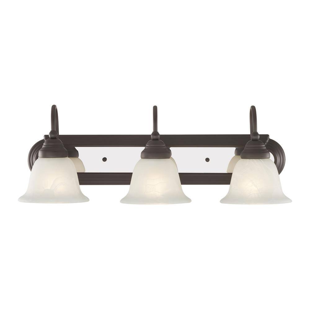 Belmont 3 Light Bronze & Chrome Bath Vanity