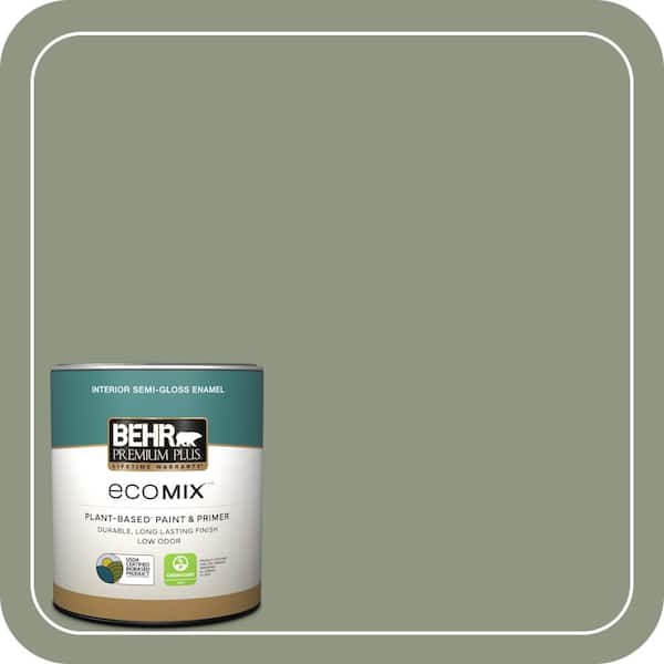 BEHR PREMIUM PLUS 1 qt. #PPU11-17 Hillside Green Semi-Gloss Enamel ...