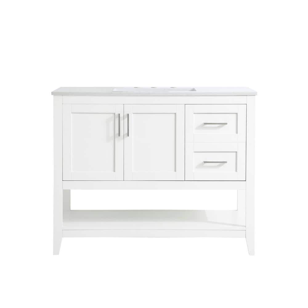 Timeless Home 42 in. W x 22 in. D x 34 in. H Single Bathroom Vanity in Whit