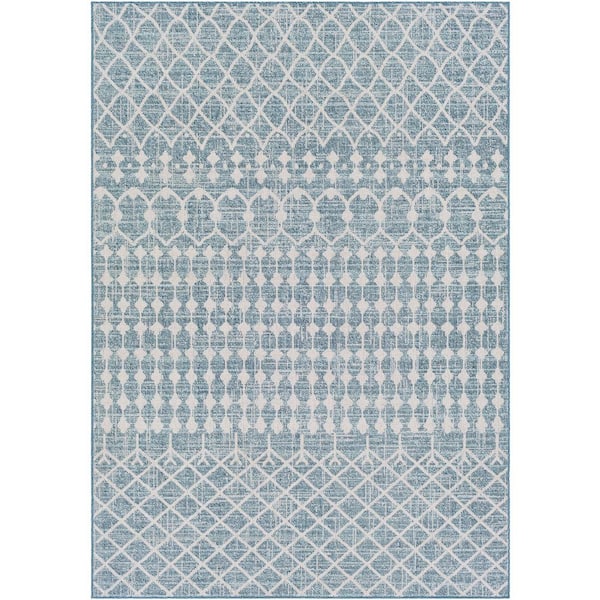 Livabliss Dina Blue 7 ft. 10 in. x 10 ft. 2 in. Moroccan Area Rug