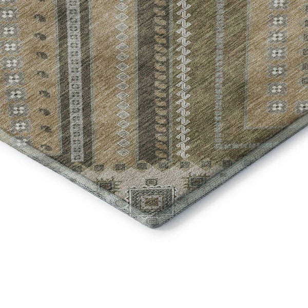 Mayfield Premium Machine Washable Abstract AMF1010 Beige 5 ft. x 7 ft. 6 in. Area Rug