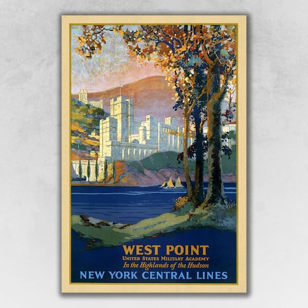 HomeRoots Charlie West Point New York Vintage Travel by Frank Hazell Unframed Art Print 24 in. x 16 in.