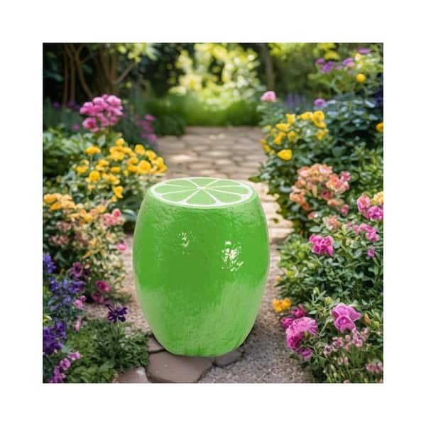 14 in. Resin Green Lemon Fruit Table, Home Decor Plant Stand