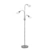 70.25 inches Silver Catalina Lighting 21430-000 Casual 3 Light Adjustable Floor Reading Lamp