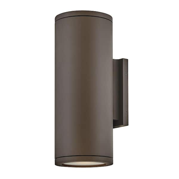 HINKLEY Silo 2-Light Architectural Bronze Hardwired Outdoor Wall Lantern Sconce