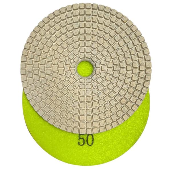 4 Cyclone Engineered Stone White Resin Polishing Pads