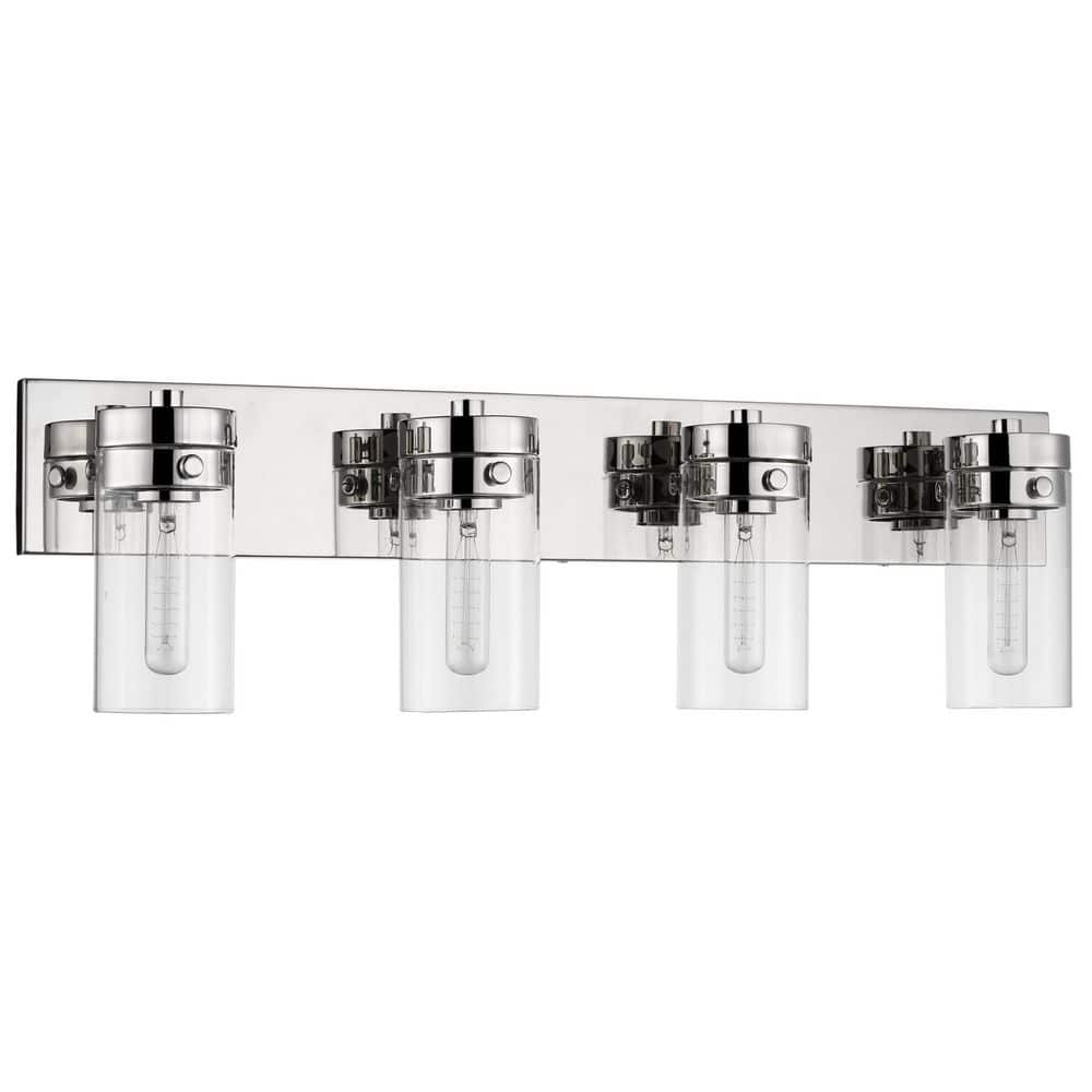 Intersection 30.125 in. 4-Light Polished Nickel Vanity Light with Clear Glass Shade price history on PriceWatchPro