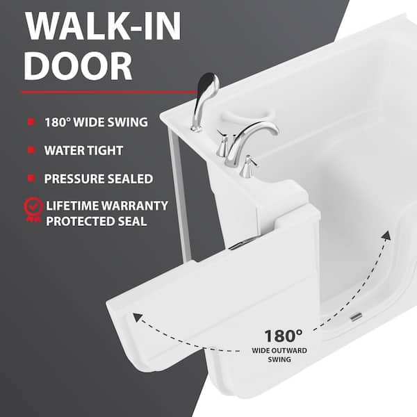 ᐅ【WOODBRIDGE 60 in. x 30 in. Right Hand Walk-In Air & Whirlpool Jets Hot Tub  With Quick Fill Faucet with Hand Shower, White High Glass Acrylic Tub with  Computer Control Panel, WB603038R-WOODBRIDGE】