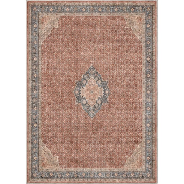 Well Woven Red Blue 5 ft. 3 in. x 7 ft. 3 in. Asha Lilith Vintage Persian Oriental Area Rug