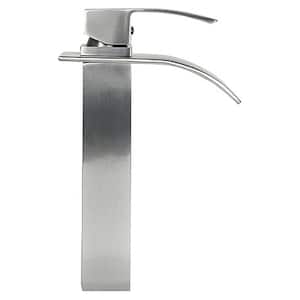 Raina Single-Handle Single-Hole Vessel Bathroom Faucet in Brushed Nickel