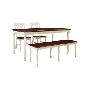 Shelby 4-Piece White Dining Set
