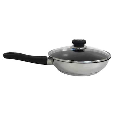Excalibur 9.5 in. Stainless Steel Nonstick Frying Pan with Glass Lid