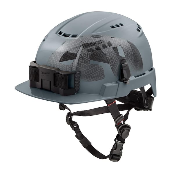 Milwaukee BOLT Gray Type 2 Class C Front Brim Vented Safety Helmet with IMPACT-ARMOR Liner