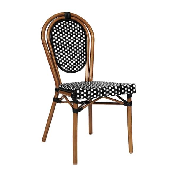 Carnegy Avenue Brown Aluminum Outdoor Dining Chair in White