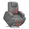 LACOO Gray Leather Power Lift Standard (No Motion) Recliner with Power Lift T-LR84LMP4