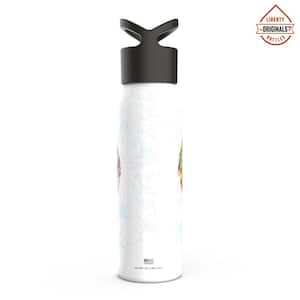 24 oz. She Sells Flat White Reusable Single Wall Aluminum Water Bottle with Threaded Lid