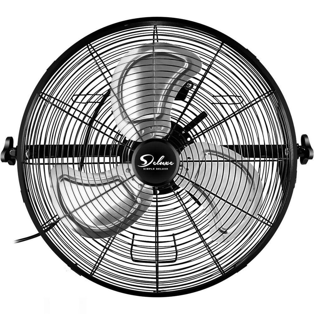 20 in. 3-Speed Household Commercial Wall Mount Fan (Black)