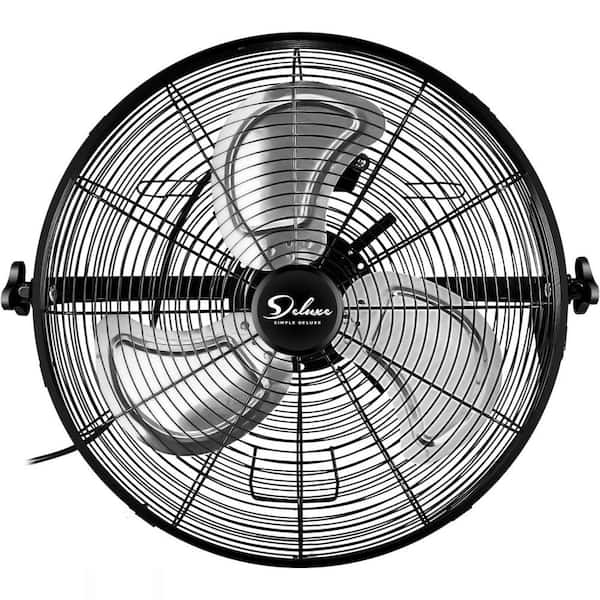 Adrinfly 20 in. 3-Speed Household Commercial Wall Mount Fan (Black)