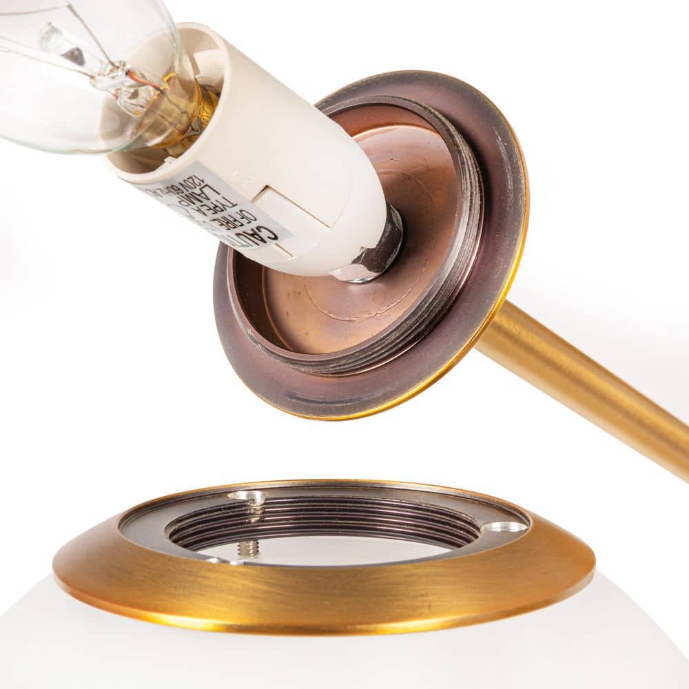 Brushed Gold and Opal Glass Globe Flush Mount Light