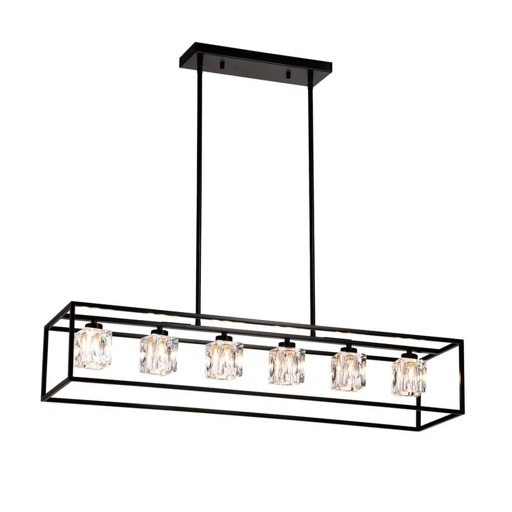 Semi Flush Mount 37. 3in Chandeliers Pendant Light with Glass Indoor, Hardw