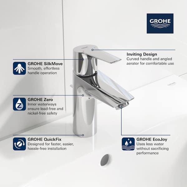 GROHE 3264200A Eurosmart Lavatory Centerset S-size Bathroom Faucet Chrome for sale online 