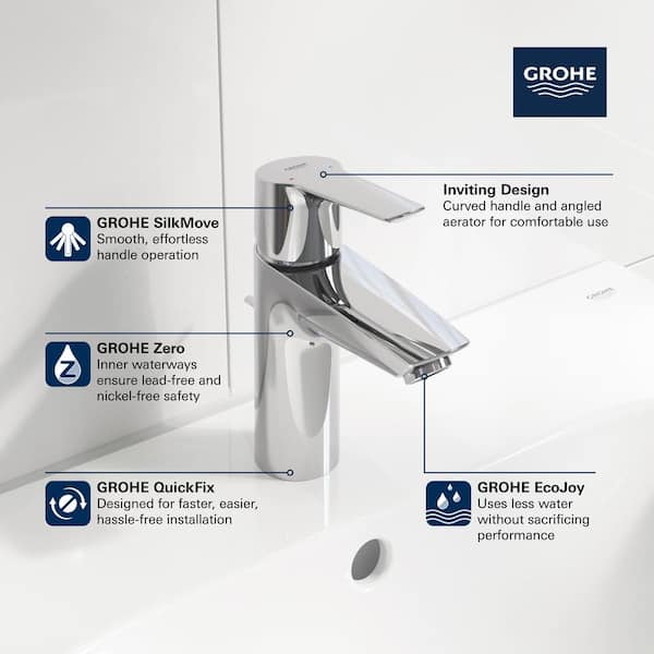 Grohe outlet 3264200A Eurosmart New Single-Handle Single-Hole Bathroom Faucet, Chrome