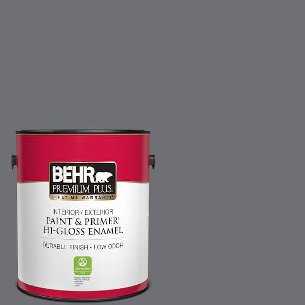 BEHR PREMIUM PLUS 1 gal. #PPU18-03 Antique Tin Hi-Gloss Enamel Interior/Exterior Paint & Primer
