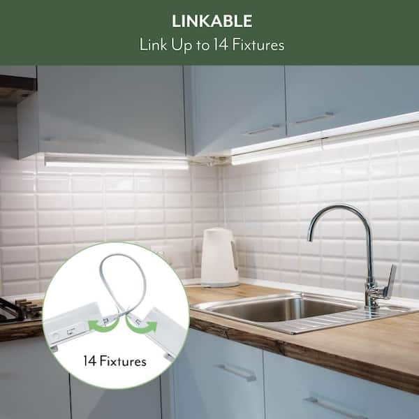 ETI LIGHTING NEXUS 24 in. Plug-in White Integrated LED Linkable