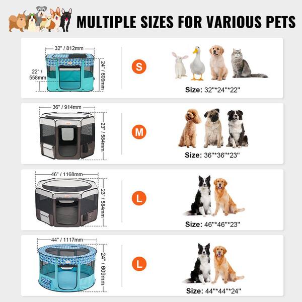 VEVOR 46 in. Foldable Dog Cat Playpen Premium Waterproof