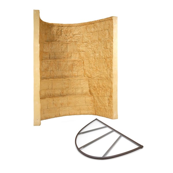 Rockwell 66 in. x 44 in. x 84 in. Tan Composite Window Well with Polycarbonate Cover
