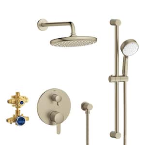 Cosmopolitan 2-Spray Dual Wall Mount Fixed and Handheld Shower Head 1.75 GPM in Brushed Nickel