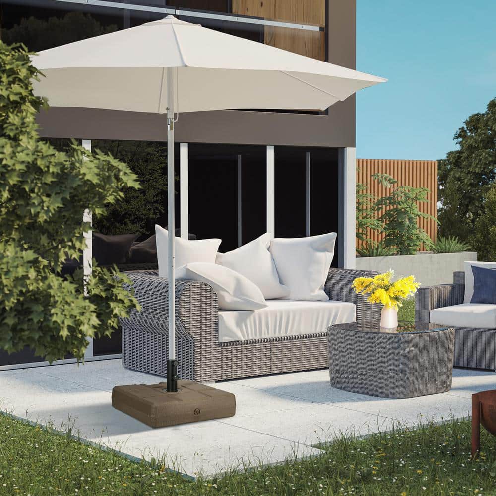 Brown Fillable HDPE Umbrella Base with Steel Holder
