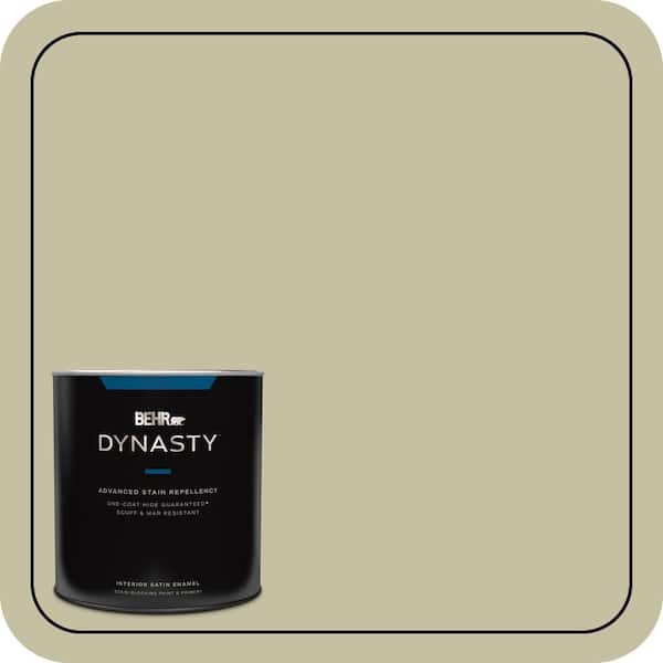 BEHR DYNASTY 1 qt. #S350-3 Washed Olive One-Coat Hide Satin Enamel Interior Stain-Blocking Paint and Primer
