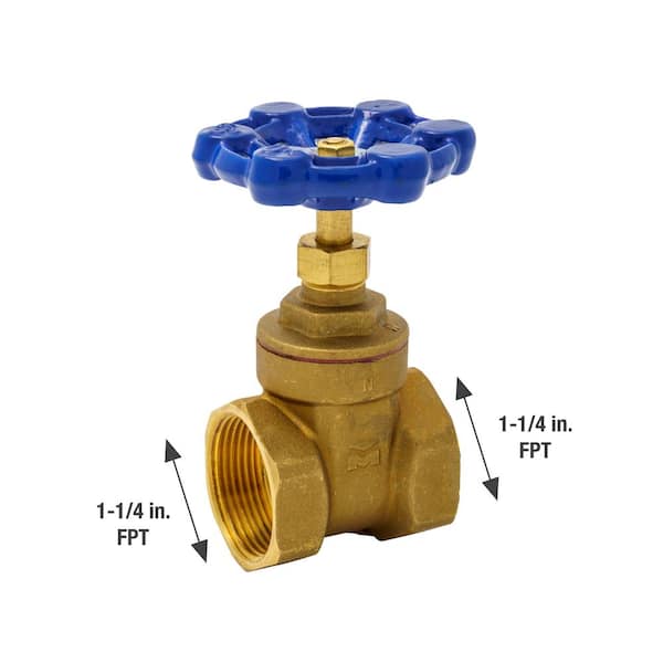 Everbilt 1-1/4 in. Brass FPT Compact-Pattern Threaded Gate Valve