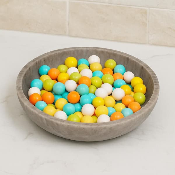 Morden Gray Round Marble 10 in. Decorative Bowl
