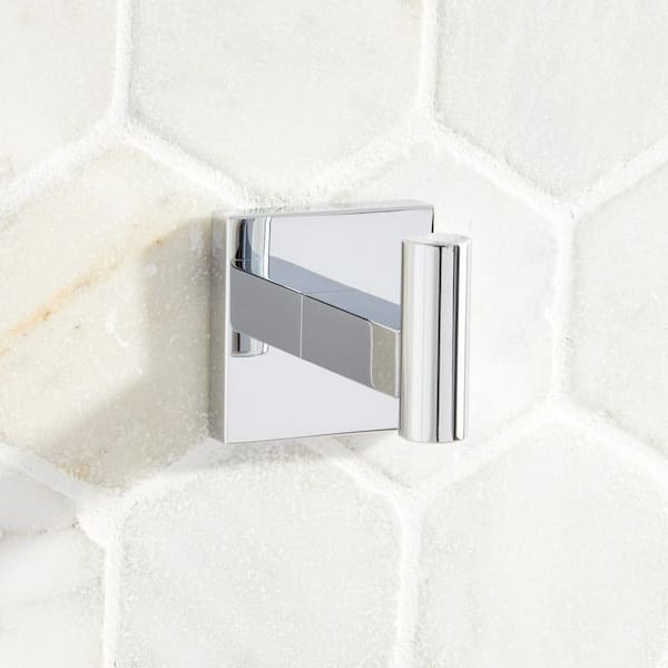 SIGNATURE HARDWARE Hibiscus J-Hook Robe/Towel Hook in Chrome