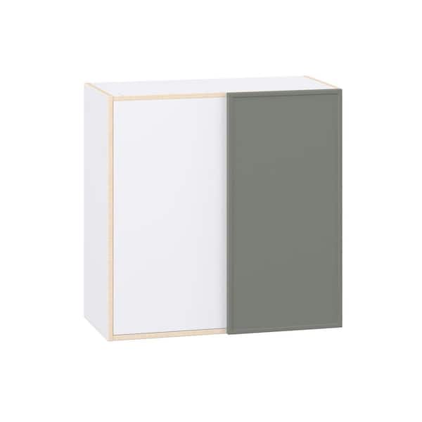 Fairview Moss Green Slim Shaker Assembled Wall Blindcorner Kitchen Cabinet (30 in. W x 30 in. H x 14 in. D)
